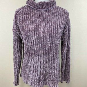 Marled Reunited Clothing L Lavender Purple Chenille Sweater Mock Neck